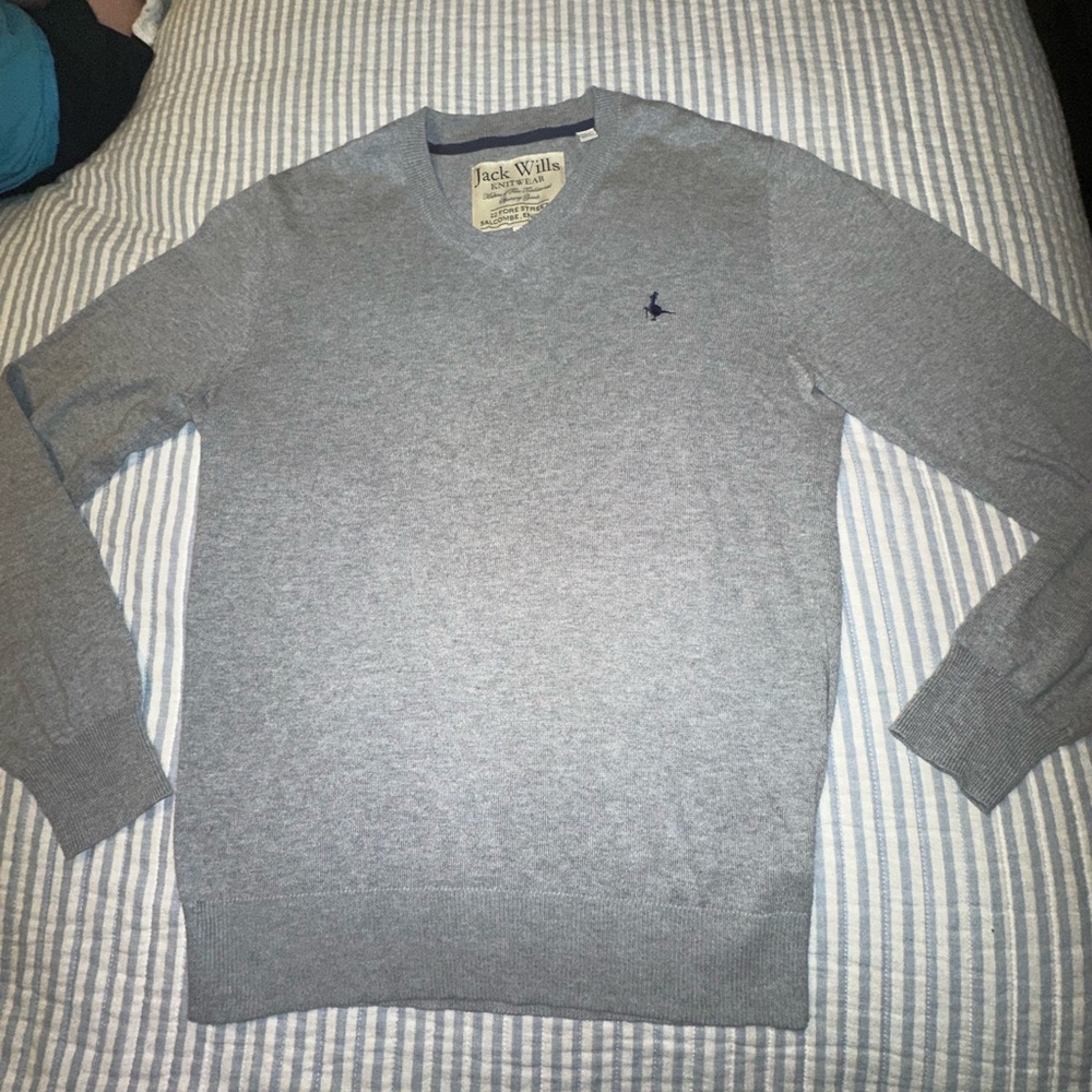 Jack‎ Wills Mens V-Neck Gray Large 5%cashmere 95%cotton